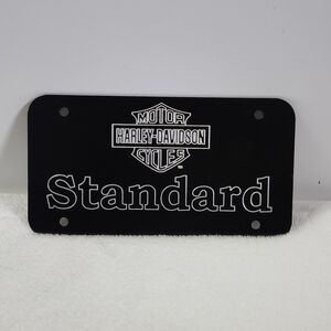 Harley Davidson H-D Black Metal Standard Motorcycle Engraved License Plate NWOT
